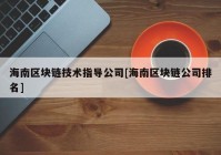 海南区块链技术指导公司[海南区块链公司排名]